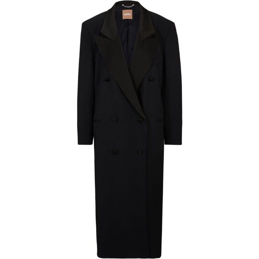 Boss Womens/Ladies Waxed Lapel Collar Longline Jacket / Black